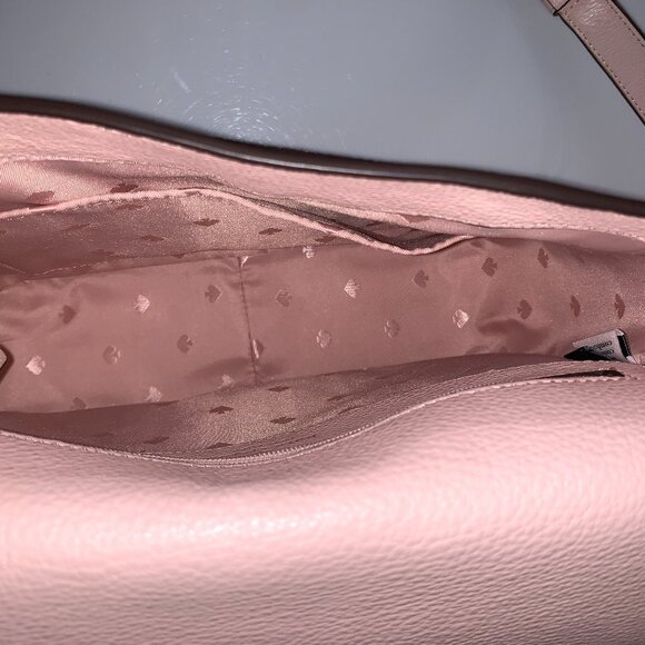 Kate Spade - Medium Flap Shoulder Bag - Pebbled leather - Rose Smoke - Picture 12 of 13